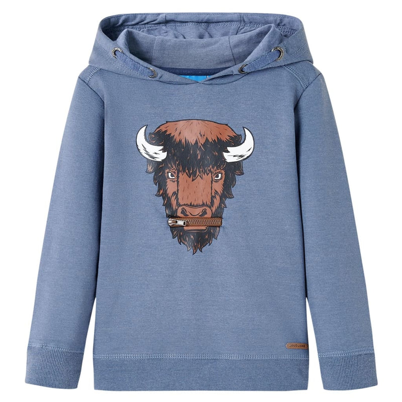 Load image into Gallery viewer, Vidaxl kindertrui met capuchon 140 gemêleerd blauw