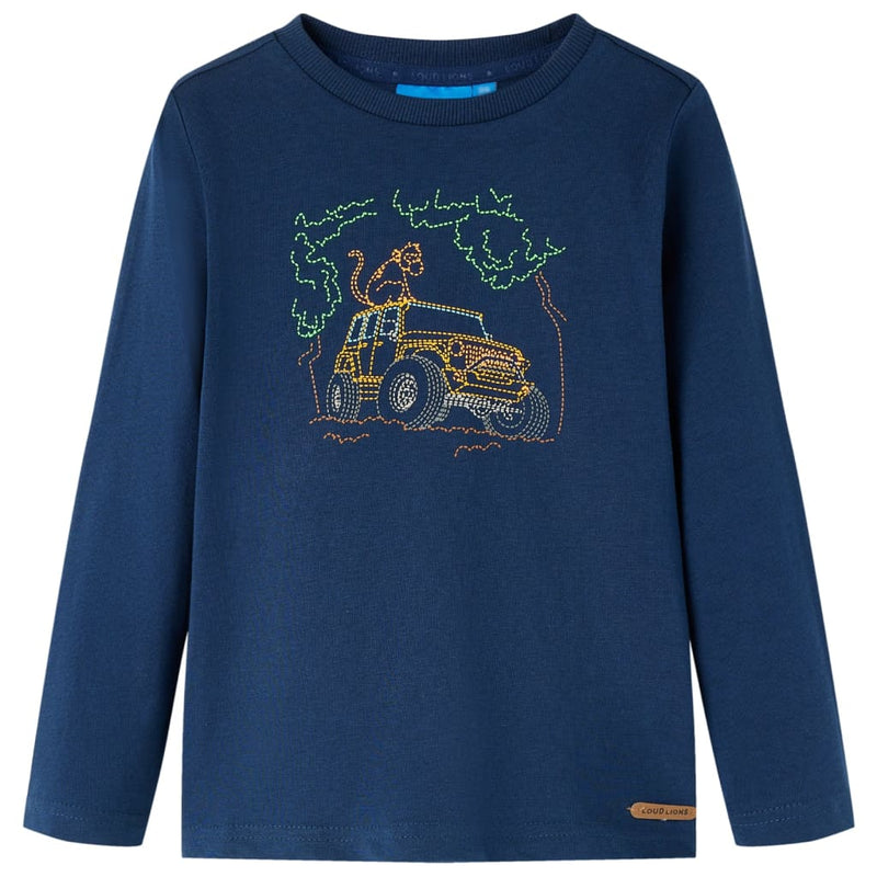 Load image into Gallery viewer, Vidaxl kindershirt met lange mouwen 128 marineblauw