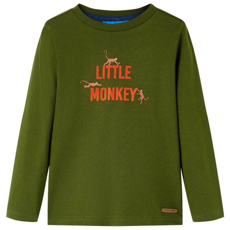 Load image into Gallery viewer, Vidaxl kindershirt met lange mouwen 128 donkerkakikleurig