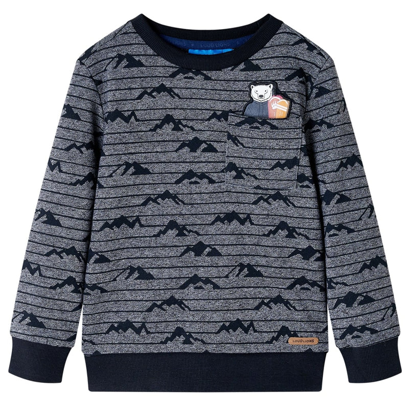 Load image into Gallery viewer, Vidaxl kindertrui 128 gemêleerd marineblauw