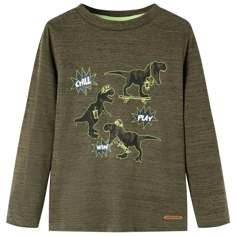 Load image into Gallery viewer, Vidaxl kindershirt met lange mouwen 104 gemêleerd kakikleurig