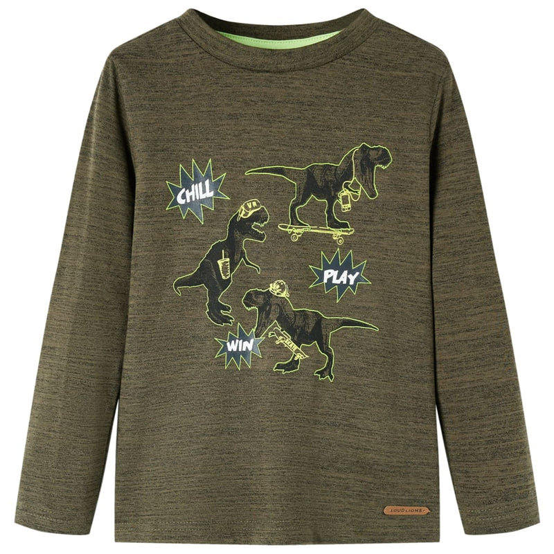 Load image into Gallery viewer, Vidaxl kindershirt met lange mouwen 116 gemêleerd kakikleurig