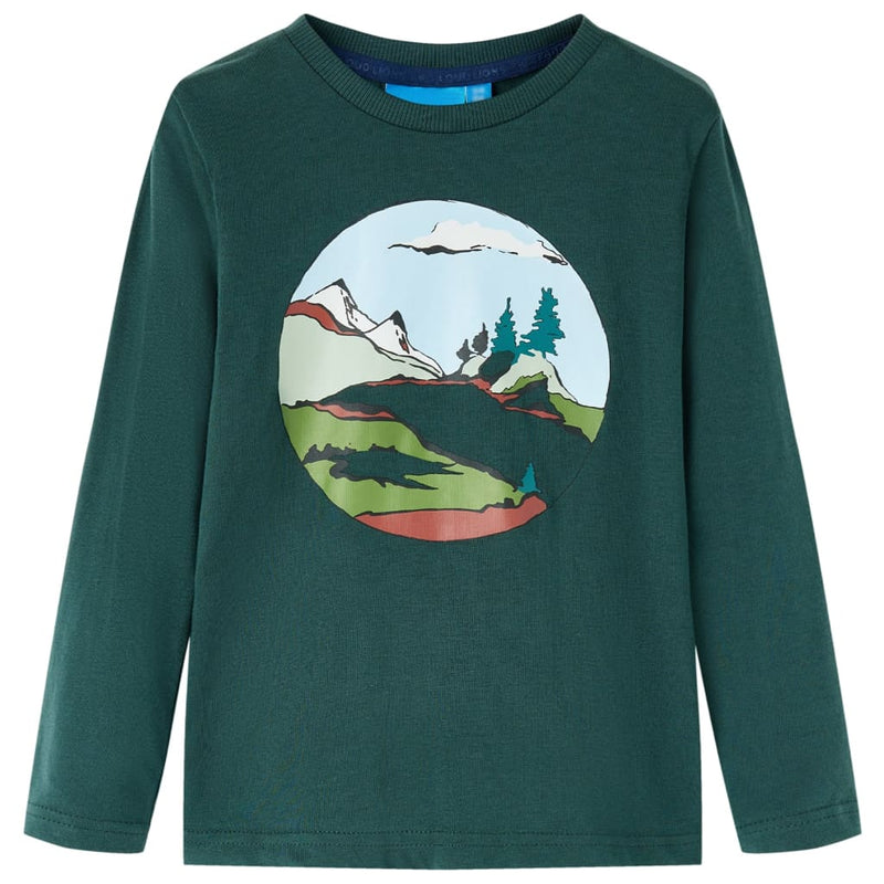 Load image into Gallery viewer, Vidaxl kindershirt met lange mouwen 104 donkergroen
