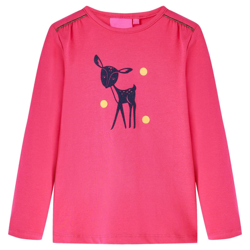 Load image into Gallery viewer, Vidaxl kindershirt met lange mouwen 140 felroze