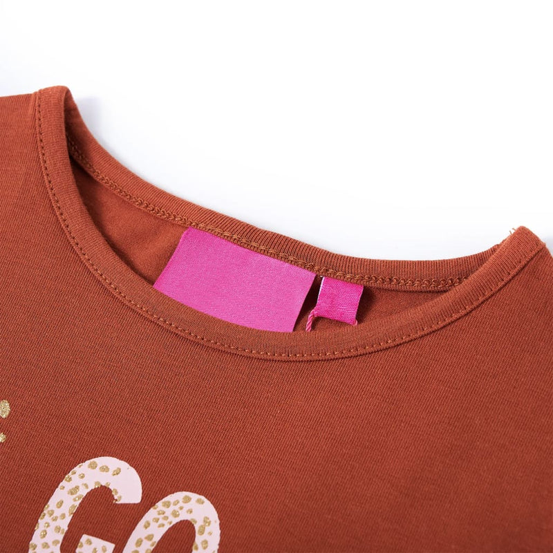 Load image into Gallery viewer, Vidaxl kindershirt met lange mouwen 104 cognackleurig
