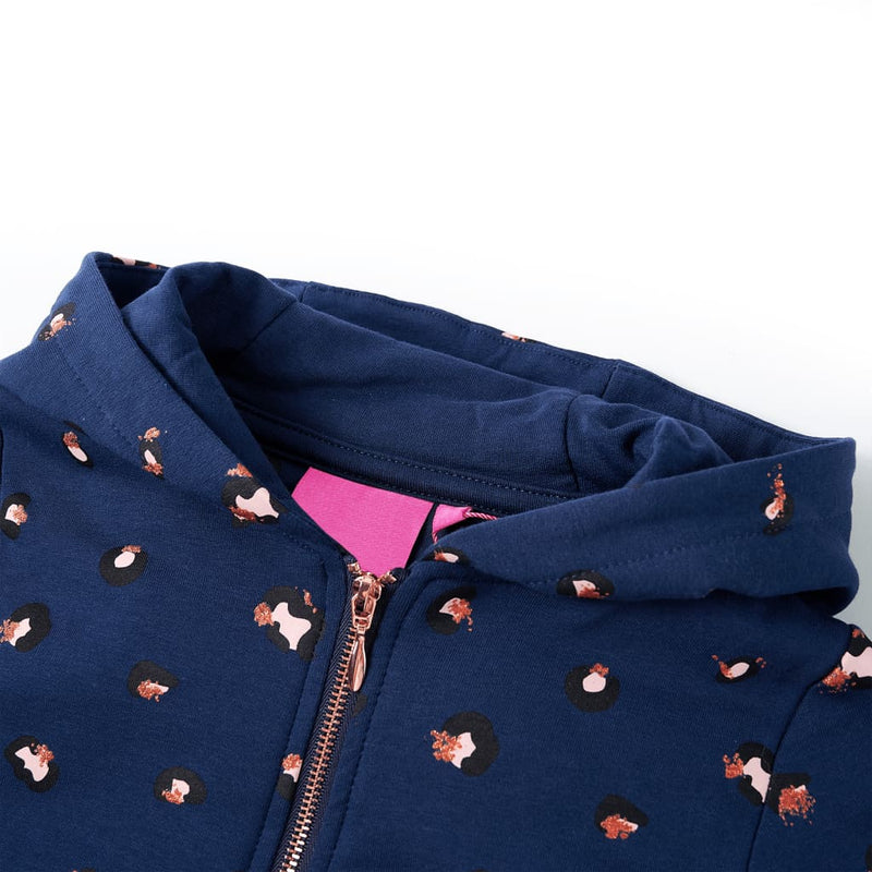 Load image into Gallery viewer, VidaXL Kindervest met capuchon 140 marineblauw
