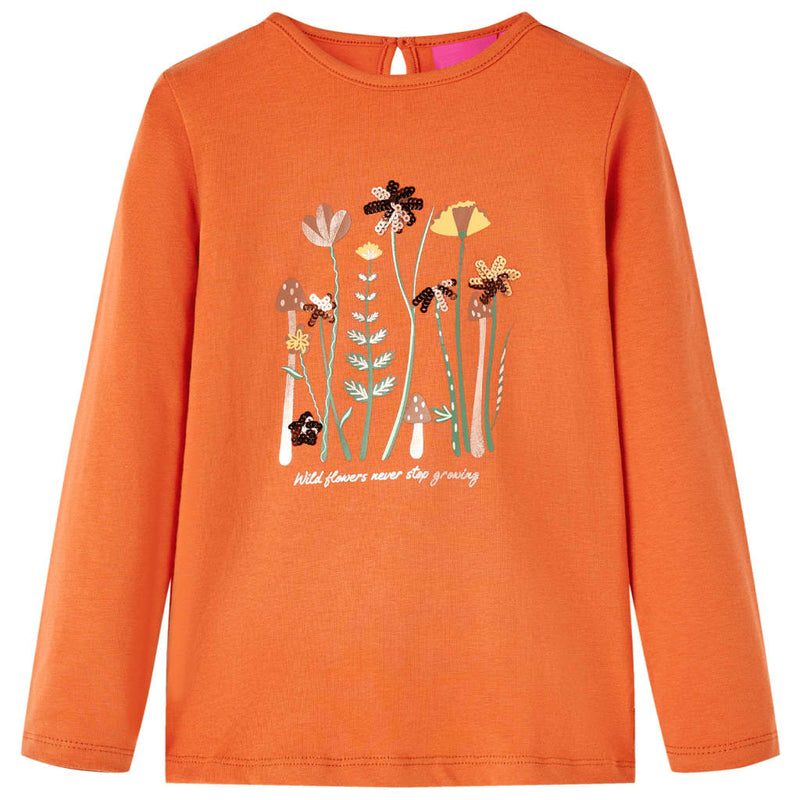 Load image into Gallery viewer, Vidaxl kindershirt met lange mouwen 128 oranjebruin