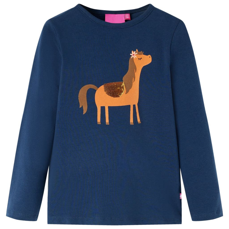 Load image into Gallery viewer, Vidaxl kindershirt met lange mouwen 128 marineblauw