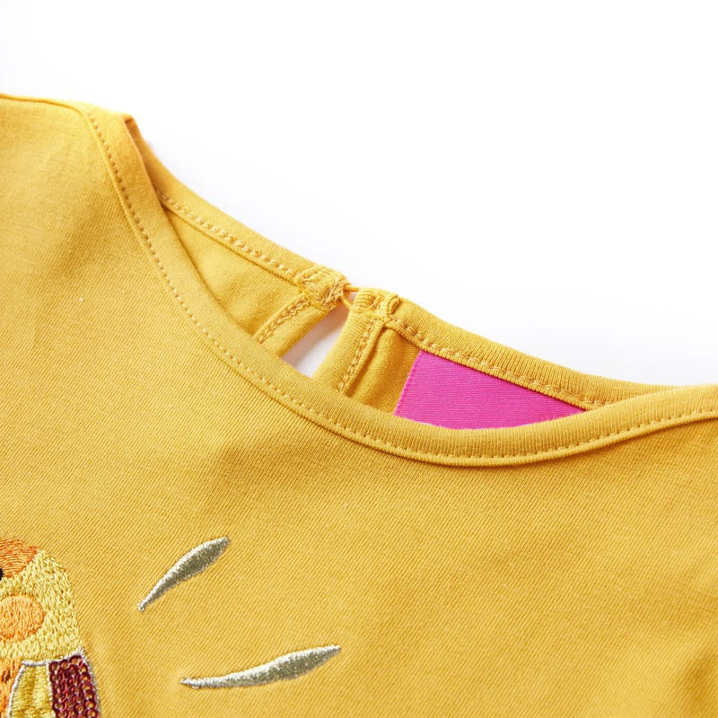 Load image into Gallery viewer, Vidaxl kindershirt met lange mouwen 116 donker okerkleurig