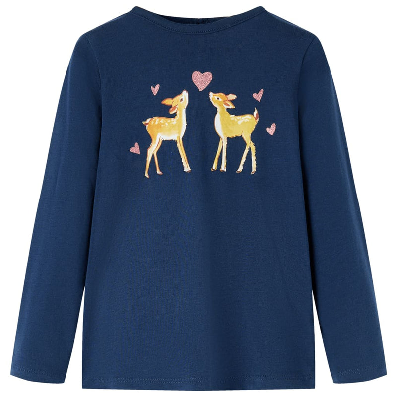 Load image into Gallery viewer, Vidaxl kindershirt met lange mouwen 128 marineblauw