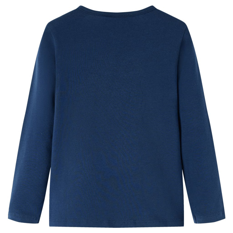 Afbeelding laden in galerijviewer, Vidaxl kindershirt met lange mouwen 128 marineblauw