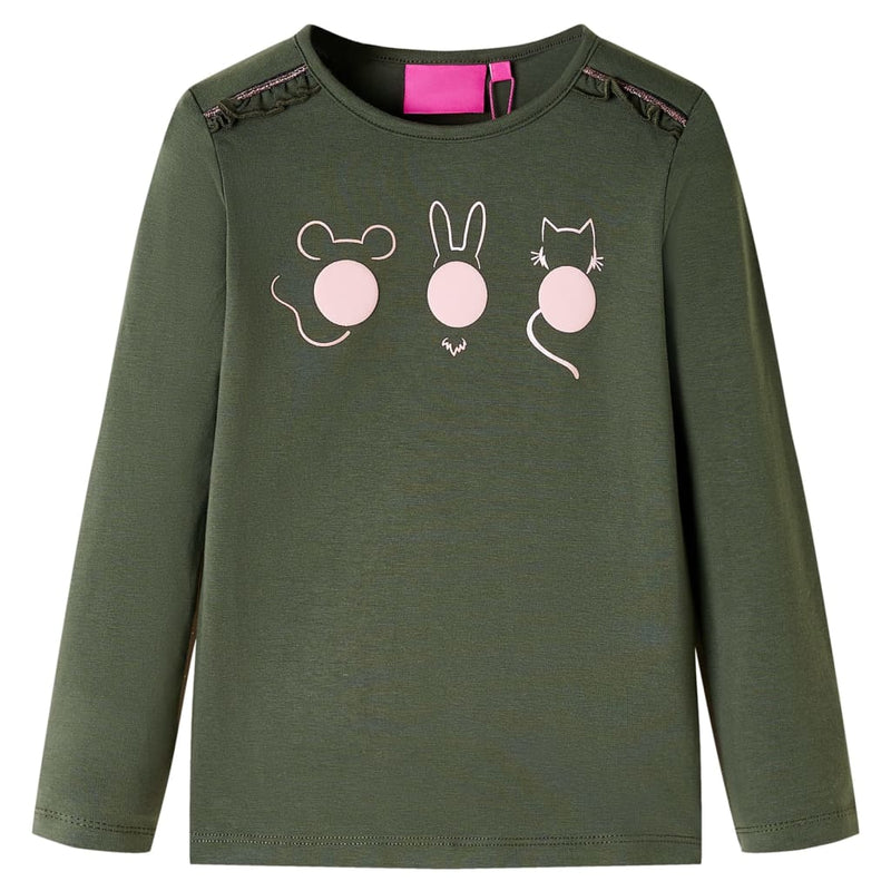 Load image into Gallery viewer, Vidaxl kindershirt met lange mouwen 104 kakikleurig