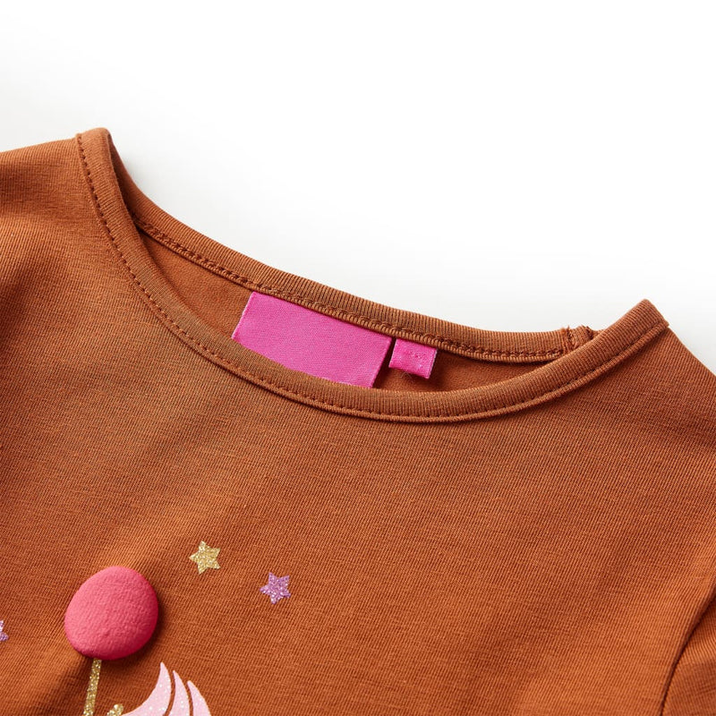 Load image into Gallery viewer, Vidaxl kindershirt met lange mouwen 92 cognackleurig