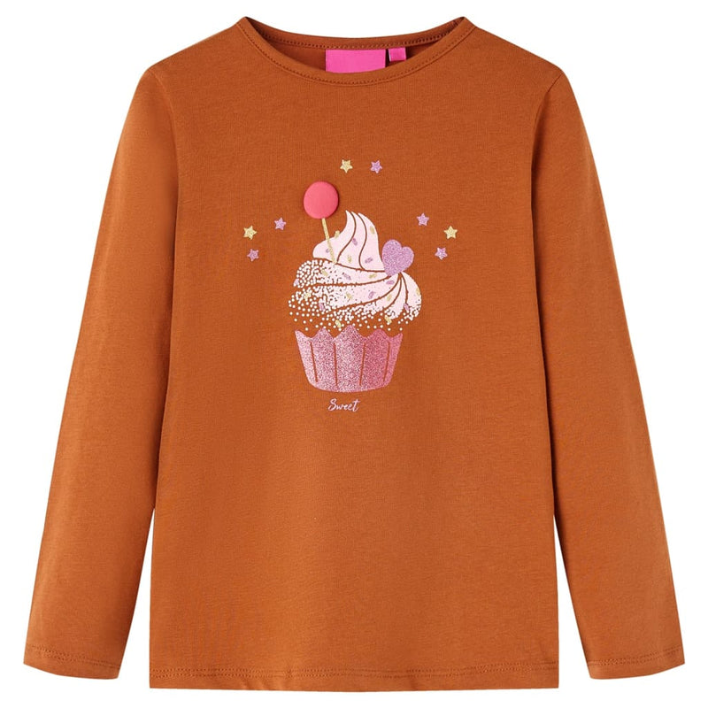 Load image into Gallery viewer, Vidaxl kindershirt met lange mouwen 104 cognackleurig