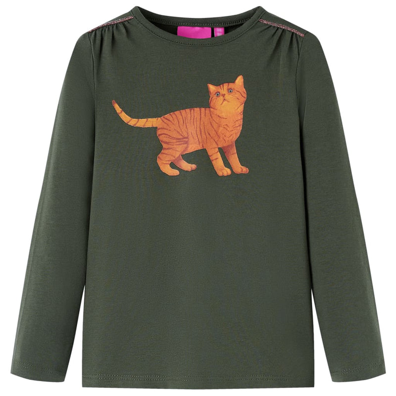 Load image into Gallery viewer, Vidaxl kindershirt met lange mouwen 128 kakikleurig