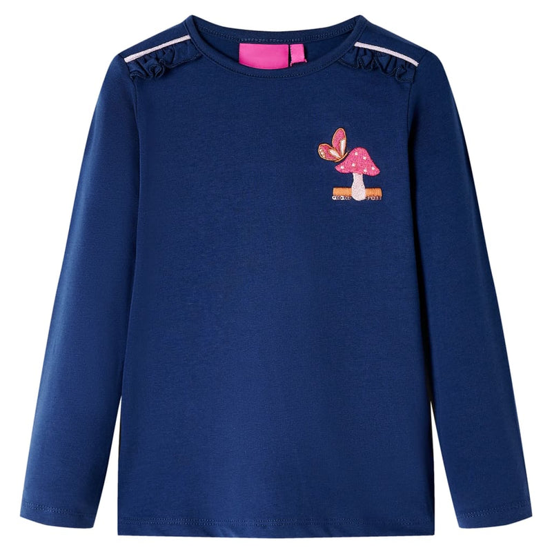 Load image into Gallery viewer, Vidaxl kindershirt met lange mouwen 140 marineblauw