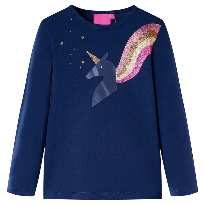Load image into Gallery viewer, Vidaxl kindershirt met lange mouwen 128 marineblauw