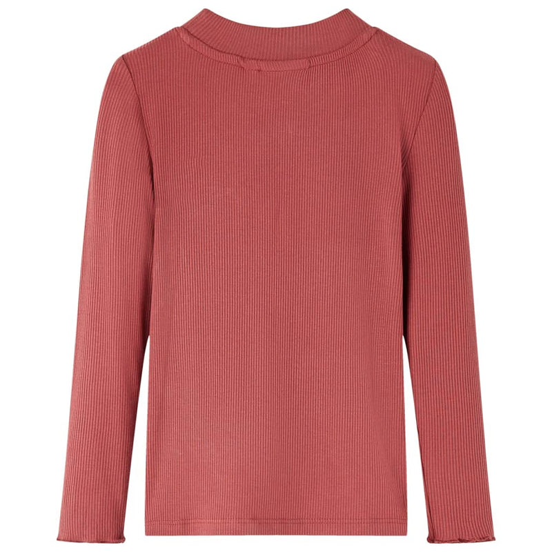 Load image into Gallery viewer, VidaXL Kindershirt met lange mouwen en lage col 140 roodbruin