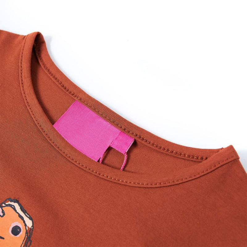 Load image into Gallery viewer, Vidaxl kindershirt met lange mouwen 116 cognackleurig