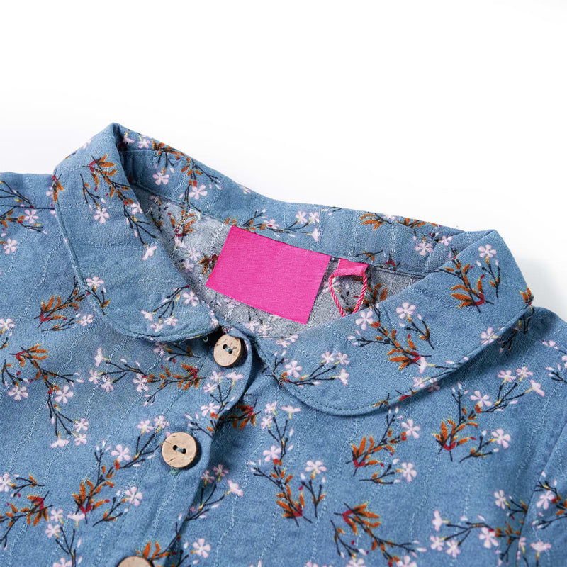 Load image into Gallery viewer, VidaXL Kinderjurk met lange mouwen 92 petrolkleurig