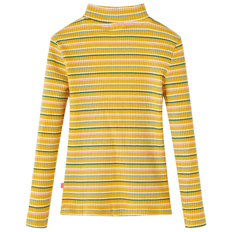 Load image into Gallery viewer, VidaXL Kindershirt met lange mouwen 128 gestreept okerkleurig