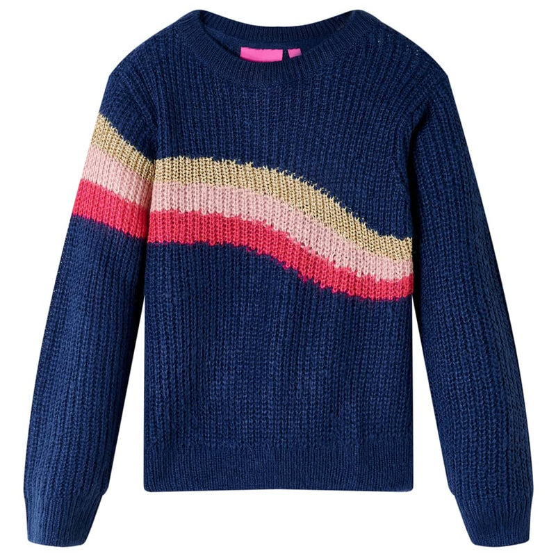 Load image into Gallery viewer, VidaXL Kindertrui gebreid 92 marineblauw