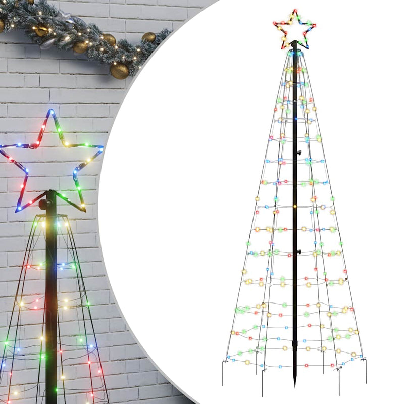 Load image into Gallery viewer, Vidaxl led-kerstboom met spikes 220 leds kleurrijk 180 cm