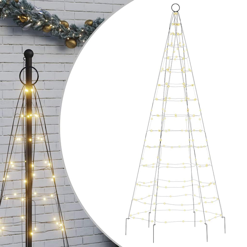 Load image into Gallery viewer, Vidaxl led-kerstboom aan vlaggenmast 200 led's warm wit 180 cm