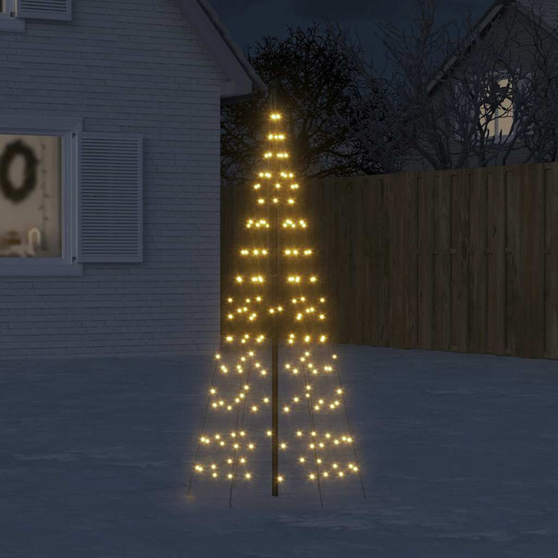 Load image into Gallery viewer, Vidaxl led-kerstboom aan vlaggenmast 200 led's warm wit 180 cm