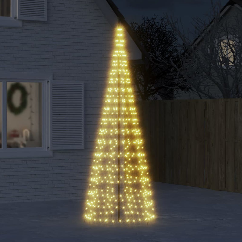 Load image into Gallery viewer, Vidaxl led-kerstboom aan vlaggenmast 550 led's warm wit 300 cm