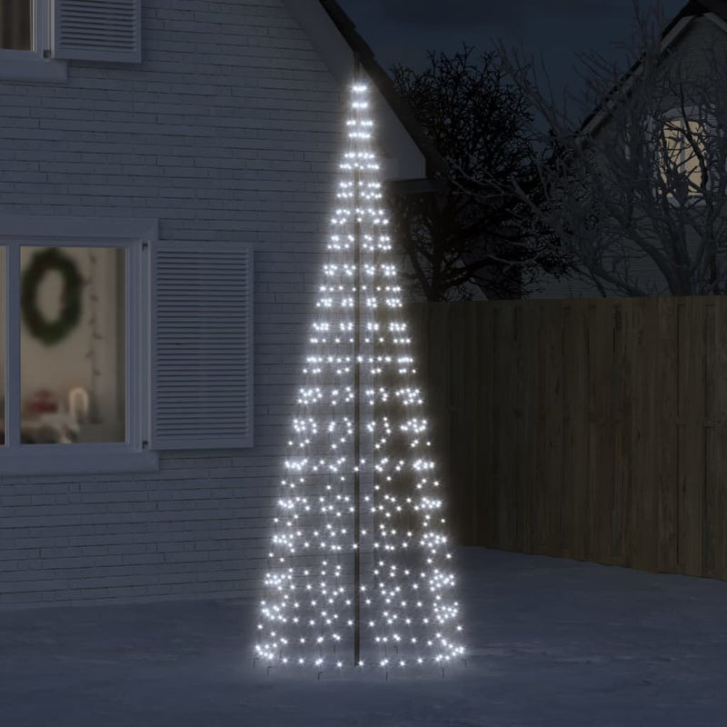Load image into Gallery viewer, Vidaxl led-kerstboom aan vlaggenmast 550 leds koud wit 300 cm