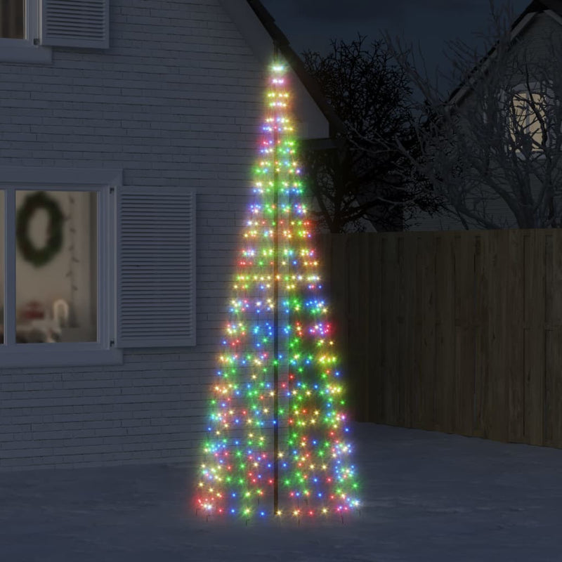 Load image into Gallery viewer, Vidaxl led-kerstboom aan vlaggenmast 550 leds kleurrijk 300 cm
