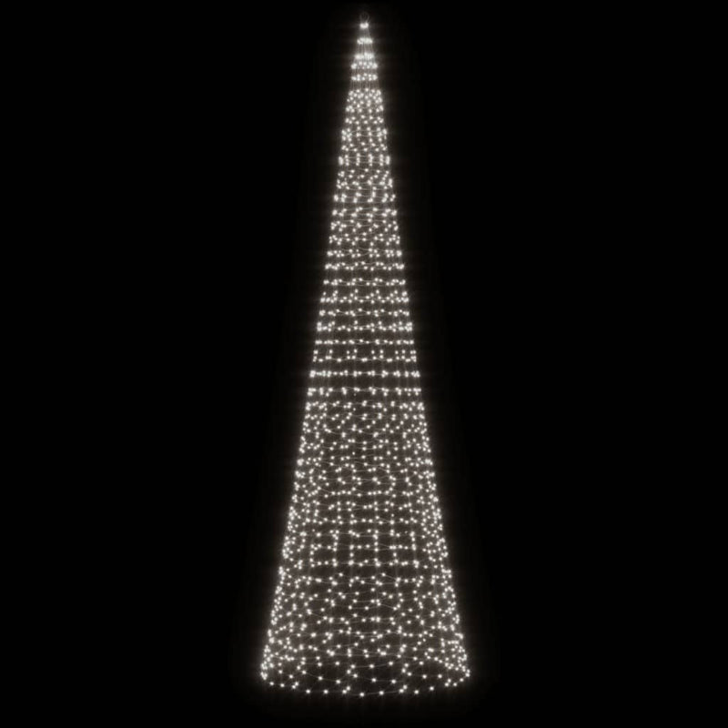 Load image into Gallery viewer, Vidaxl led-kerstboom aan vlaggenmast 1534 leds koud wit 500 cm