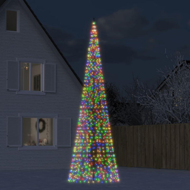 Load image into Gallery viewer, Vidaxl led-kerstboom aan vlaggenmast 1534 leds kleurrijk 500 cm