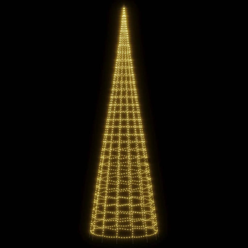 Load image into Gallery viewer, Vidaxl led-kerstboom aan vlaggenmast 3000 leds warm wit 800 cm
