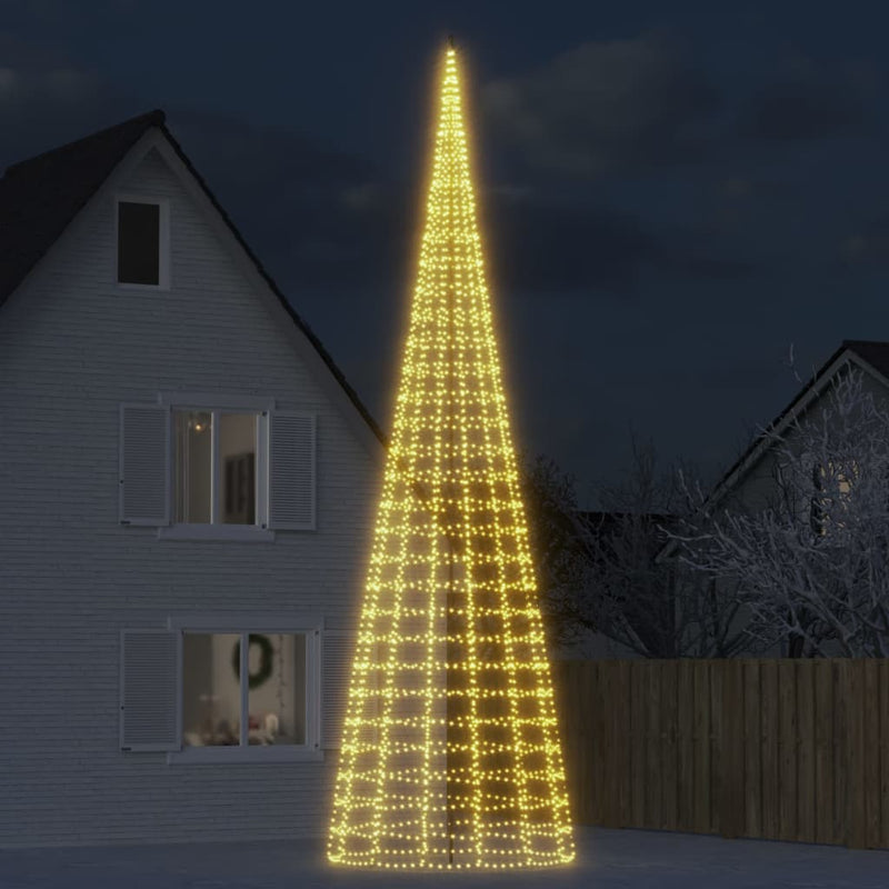 Load image into Gallery viewer, Vidaxl led-kerstboom aan vlaggenmast 3000 leds warm wit 800 cm