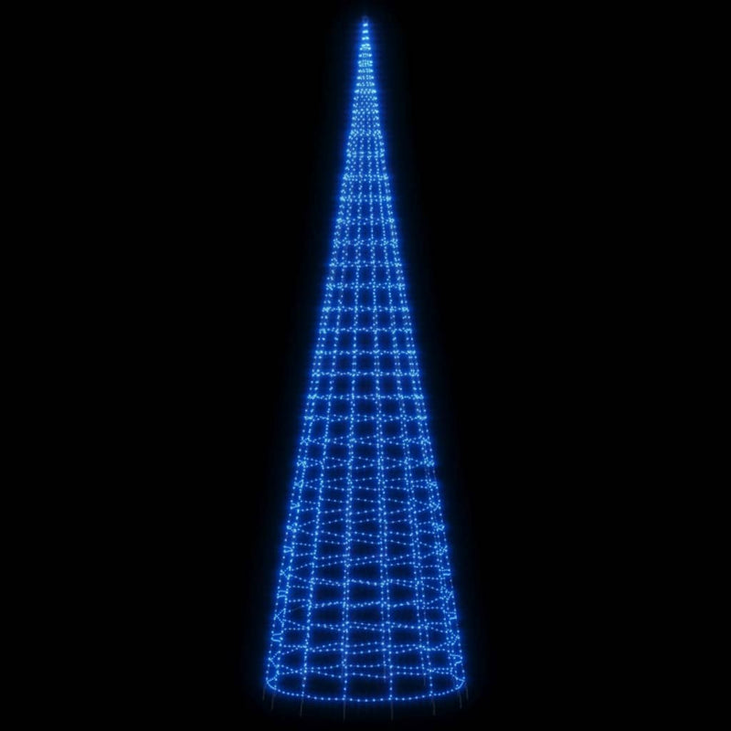 Load image into Gallery viewer, Vidaxl led-kerstboom aan vlaggenmast 3000 led's 800 cm blauw