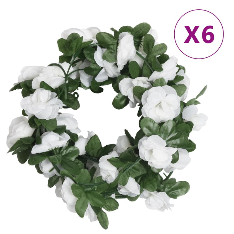 Load image into Gallery viewer, Vidaxl kerstslingers met bloemen 6 st 250 cm lente wit