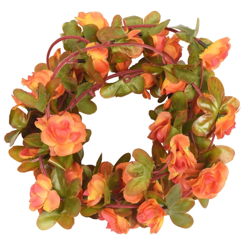 Load image into Gallery viewer, Vidaxl kerstslingers met bloemen 6 st 250 cm oranje
