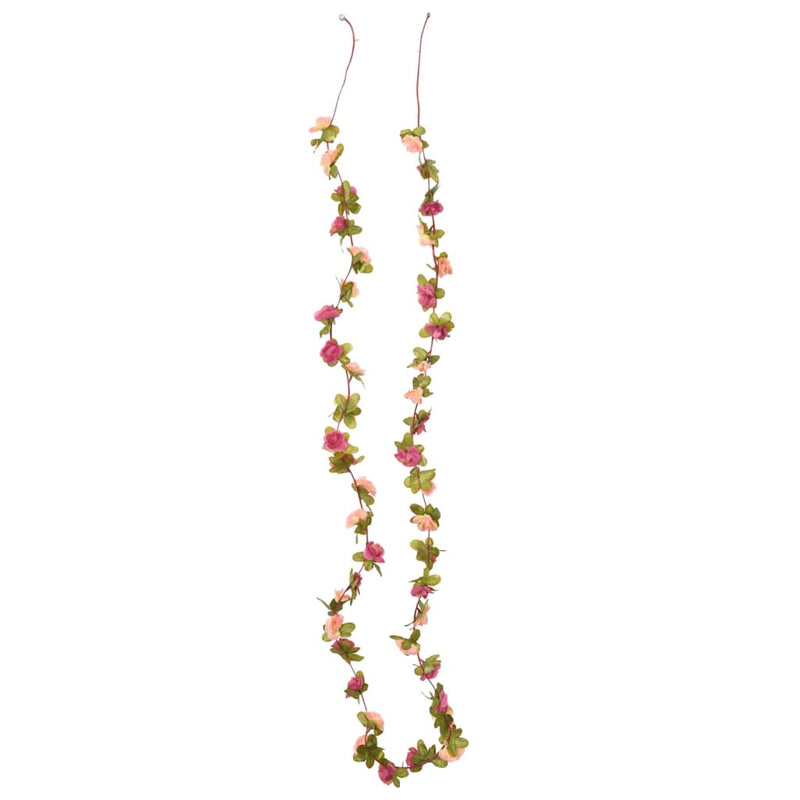 Load image into Gallery viewer, Vidaxl kerstslingers met bloemen 6 st 250 cm rozerood