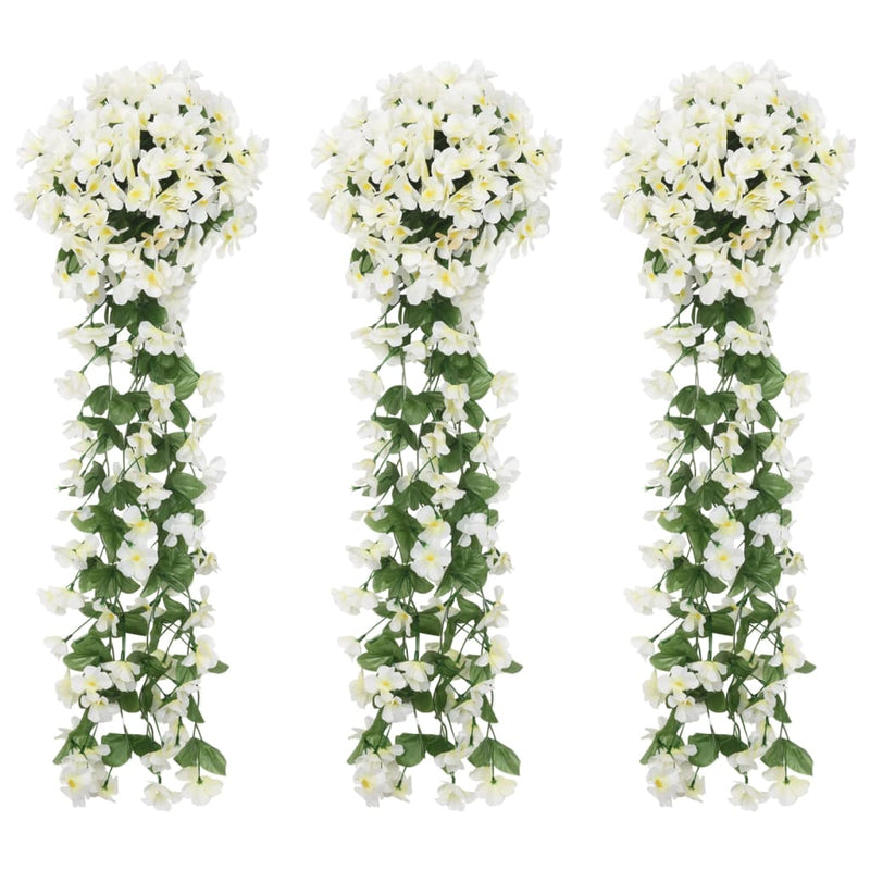 Load image into Gallery viewer, Vidaxl kerstslingers met bloemen 3 st 85 cm wit
