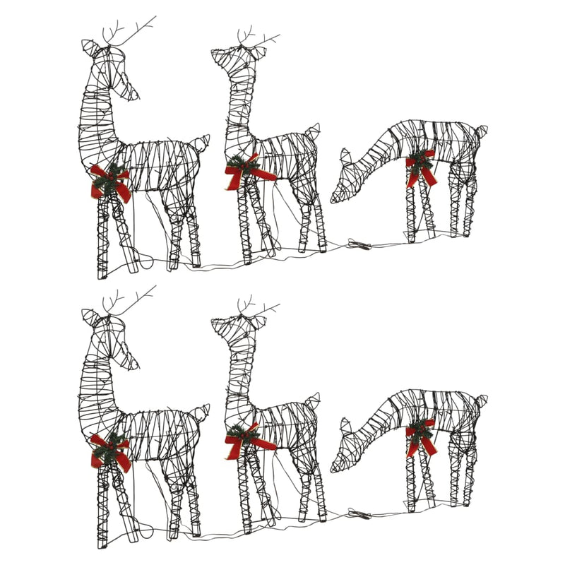 Load image into Gallery viewer, VidaXL Kerstversiering rendierfamilie 2 st 180 LED's rattan warmwit