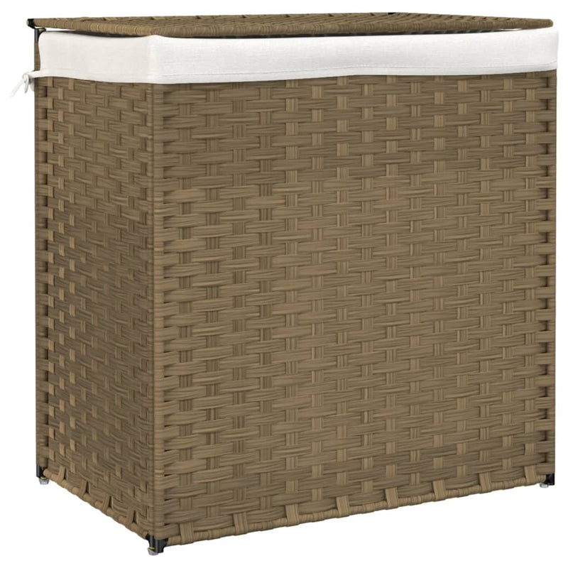 Load image into Gallery viewer, Vidaxl wasmand met 2 vakken 53x35x57 cm poly rattan
