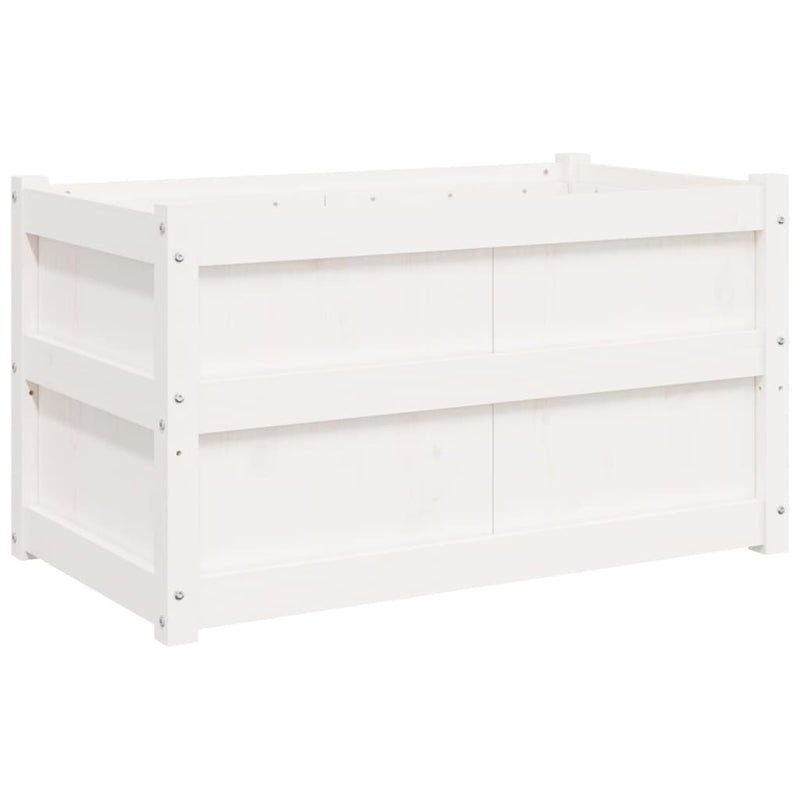 Load image into Gallery viewer, Vidaxl plantenbak 90x50x50 cm massief grenenhout wit