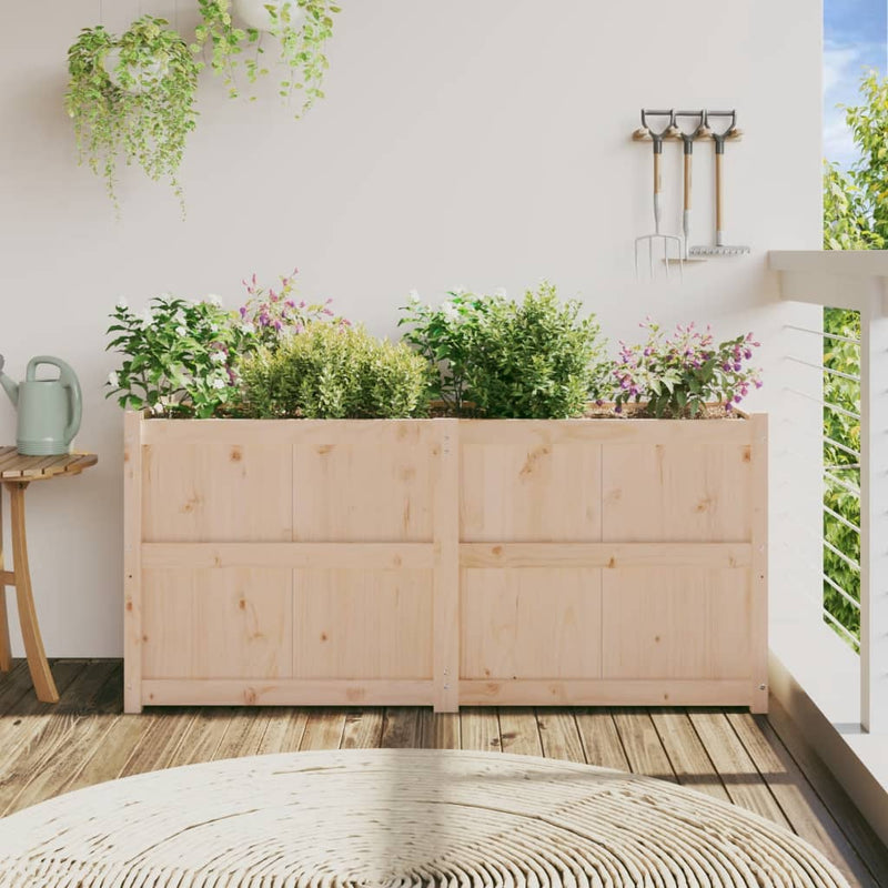 Load image into Gallery viewer, Vidaxl plantenbak 150x50x70 cm massief grenenhout