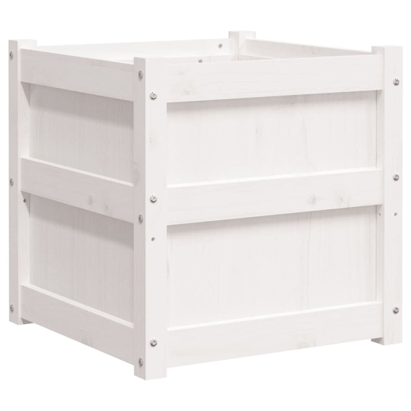 Load image into Gallery viewer, Vidaxl plantenbak 50x50x50 cm massief grenenhout wit