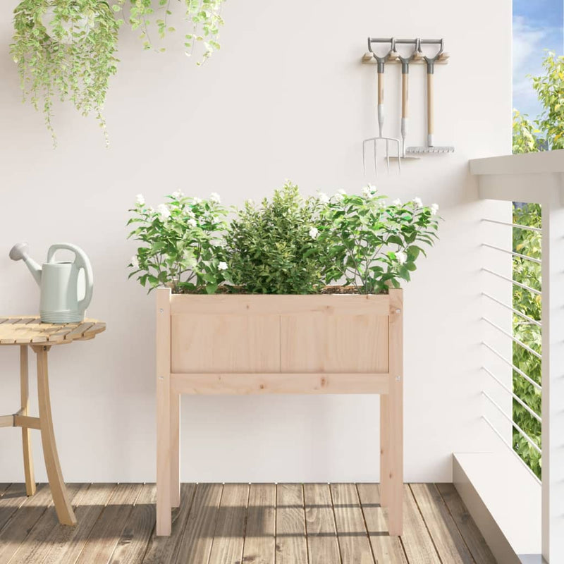 Load image into Gallery viewer, Vidaxl plantenbak met poten 70x31x70 cm massief grenenhout