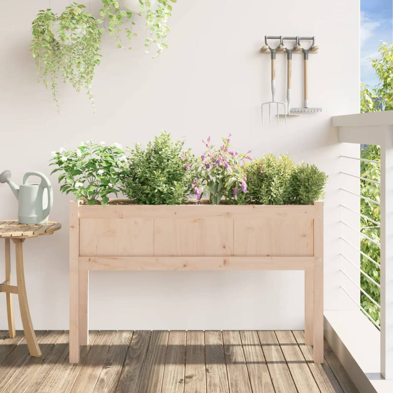 Load image into Gallery viewer, Vidaxl plantenbak met poten 110x31x70 cm massief grenenhout