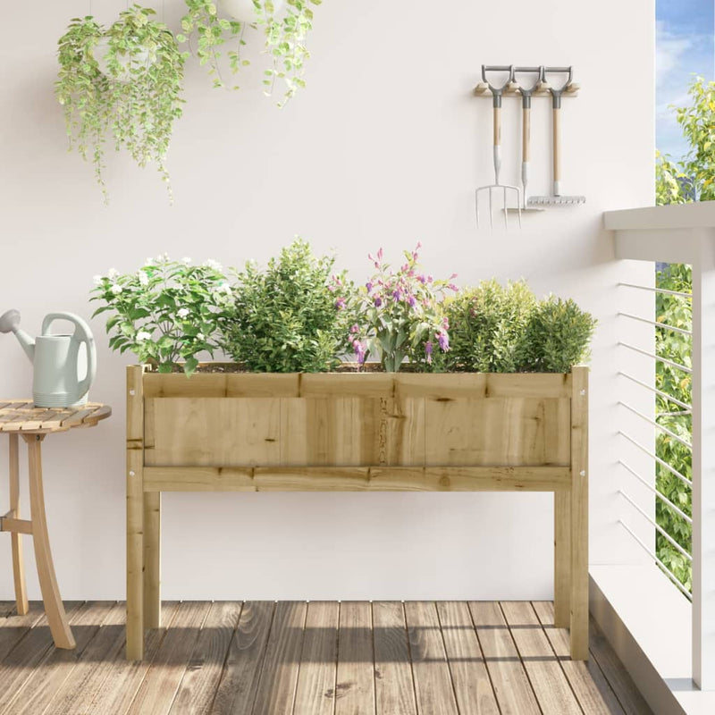 Load image into Gallery viewer, Vidaxl plantenbak met poten 110x31x70 cm geïmpregneerd grenenhout