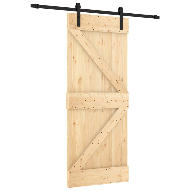 Load image into Gallery viewer, VidaXL Schuifdeur met beslag 85x210 cm massief grenenhout
